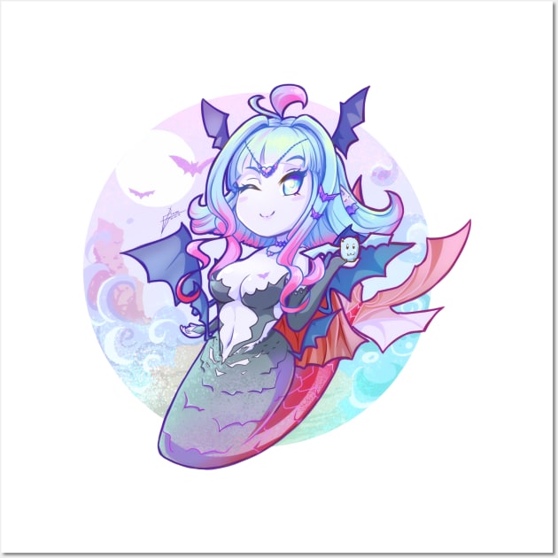 Mermay mermaid vampire version Wall Art by KawaiiDreamyPixie